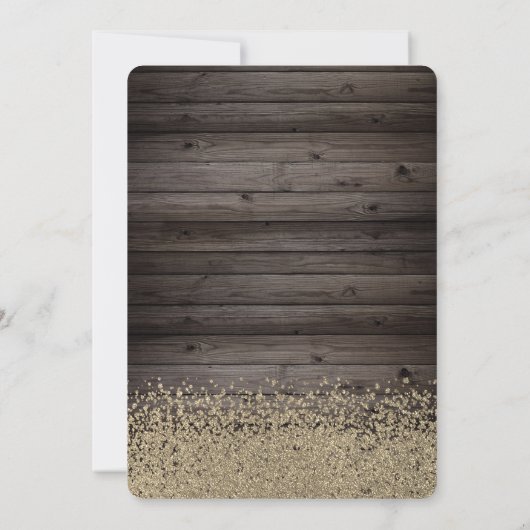 Gouden Glitter Jurk,Tiara,Houten 18e Verjaardag Kaart (Achterkant)