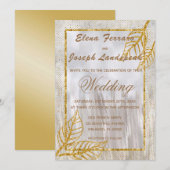 Gouden Glitter Kastanje Bladeren & Confetti Kaart (Voorkant / Achterkant)