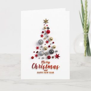 Gouden Glitter Kerststerren Zakelijke Groet Feestdagen Kaart