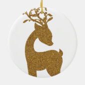 Gouden Glitter Kerstvakantie Rendieren Keramisch Ornament (Achterkant)