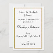 Gouden Glitter Klasse van 2025 Foto Aankondiging (Achterkant)