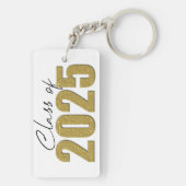 Gouden Glitter Klasse van 2025 Sleutelhanger (achterkant)
