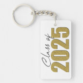 Gouden Glitter Klasse van 2025 Sleutelhanger (Voorkant)