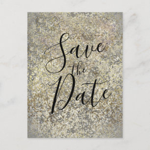 Gouden Glitter Knetterend Moderne Chique 'Save the Aankondigingskaart