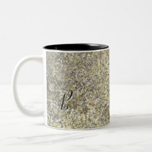 Gouden Glitter Knetterende Moderne Chic Glam Glans Tweekleurige Koffiemok