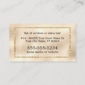 Gouden Glitter kolibrie Visitekaartje (Achterkant)