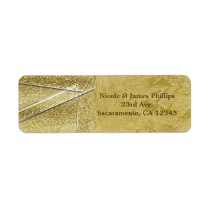 Gouden Glitter Kristal Glas Glam Feest Uitnodiging Etiket