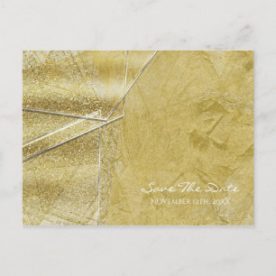 Gouden Glitter Kristal Glas Glam Trouwkaart Aankondigingskaart