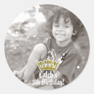 Gouden Glitter Kroon Royal Feest PHOTO Sticker