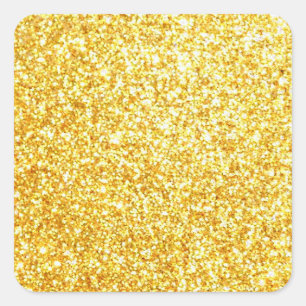 Gouden Glitter Lege Sjabloon Klassiek Glamoureus Vierkante Sticker
