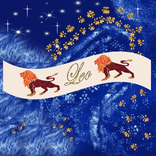 Gouden Glitter Leo Zodiac Verjaardagscadeau Lint