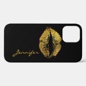 Gouden Glitter Lippen Case-Mate iPhone Case (Achterkant (horizontaal))