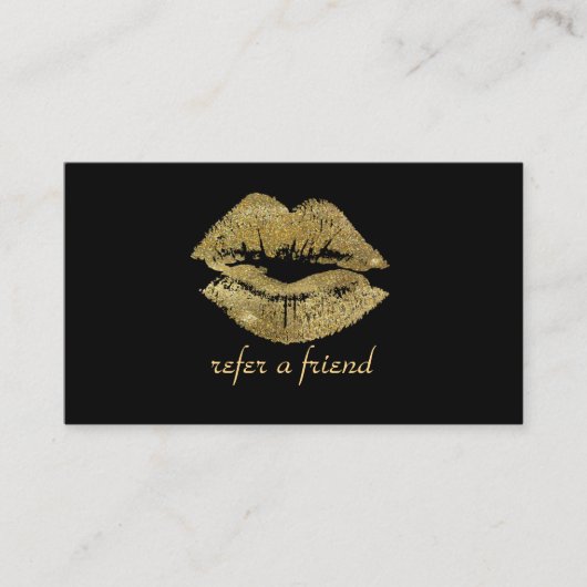 Gouden Glitter Lippen Make-up Artiest Verwijzing (Voorkant)