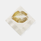 Gouden Glitter Lips #5 Servet (Hoek)