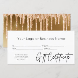 Gouden Glitter Logo Script Zakelijk Certeficaat