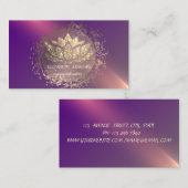 Gouden Glitter Lotus Violet Visitekaartje (Voorkant / Achterkant)