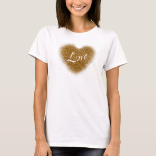 Gouden glitter LOVE hart glamour tanktop