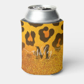 Gouden Glitter Luipaard Print Blikjeskoeler (Blikje Achterkant)