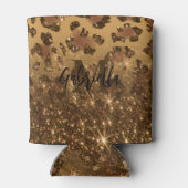 Gouden Glitter Luipaard Print Blikjeskoeler (Achterkant)