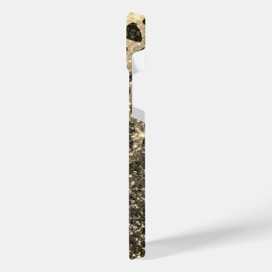 Gouden Glitter Luipaard Print iPhone Hoesje (Linkerkant)