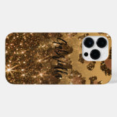 Gouden Glitter Luipaard Print iPhone Hoesje (Achterkant horizontaal)