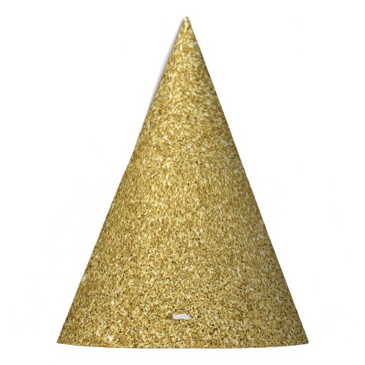 Gouden glitter, luxe, sprankelende achtergrond. feesthoedjes (Links)