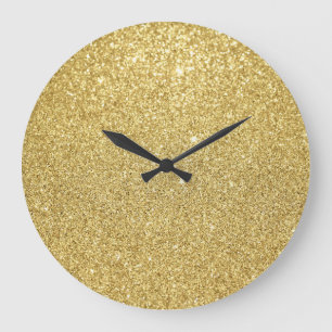 Gouden glitter, luxe, sprankelende achtergrond. grote klok