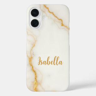 Gouden Glitter Marmer Stijlvol iPhone 16 Hoesje