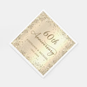 Gouden Glitter Metaal Folie 60ste Huwelijksverjaar Servet (Hoek)