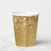 Gouden Glitter Metallic 21e verjaardag Papieren Bekers (Rechts)