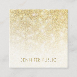 Gouden Glitter Modern Minimalistisch Elegant Eenvo Vierkante Visitekaartje