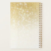 Gouden Glitter Modern Monogram Naam Elegante Sjabl Planner (Achterkant)