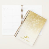 Gouden Glitter Modern Monogram Naam Elegante Sjabl Planner (Display)