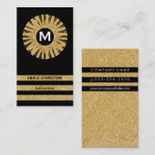 Gouden Glitter Modern Visitekaartje (Voorkant / Achterkant)