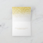 Gouden Glitter Moderne Elegante Script Bedankkaart (Binnen)