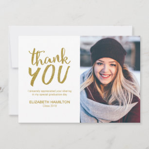 Gouden Glitter Moderne Script Afstudeer Bedankt Fo