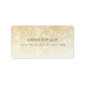 Gouden Glitter Moderne Sjabloon Trendy Design Stij Etiket (Voorkant)