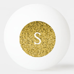 Gouden Glitter Monogram Initialen Pingpongballen
