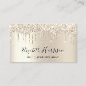 Gouden Glitter Nail Manicure Visitekaartje (Voorkant)