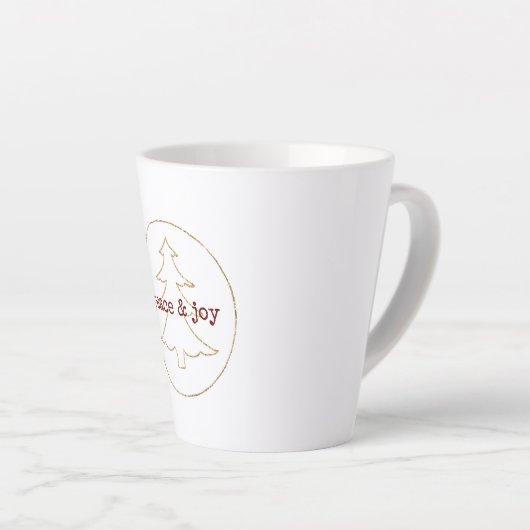Gouden Glitter Omtrek Kerstboom Latte Mok (Rechterhoek)