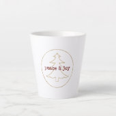 Gouden Glitter Omtrek Kerstboom Latte Mok (Voorkant)