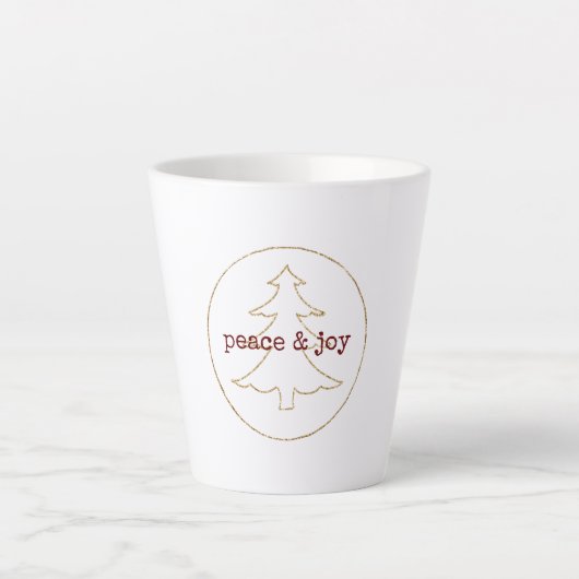 Gouden Glitter Omtrek Kerstboom Latte Mok (Voorkant)