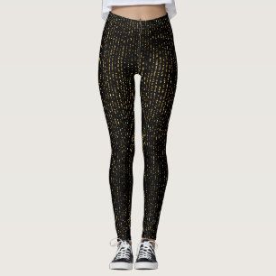 Gouden glitter op zwarte achtergrond leggings