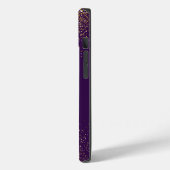 Gouden Glitter Paarse Monogram iPhone hoesje (Achterkant / Links)