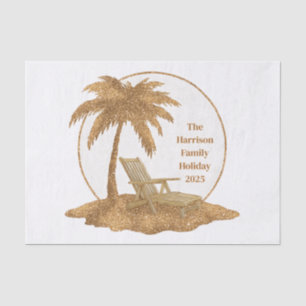 Gouden Glitter Palm Tree met aangepaste tekst Tissuepapier
