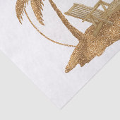 Gouden Glitter Palm Tree met aangepaste tekst Tissuepapier (Detail)