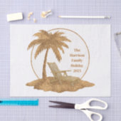 Gouden Glitter Palm Tree met aangepaste tekst Tissuepapier (Craft)