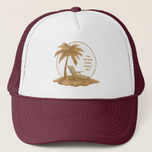 Gouden Glitter Palm Tree met aangepaste tekst Trucker Pet