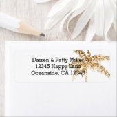 Gouden glitter palmboom etiket (Insitu)