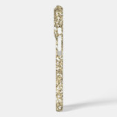 Gouden Glitter Pareltjes met naam en Mongram Case-Mate iPhone Case (Achterkant / Links)
